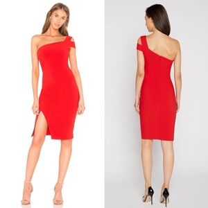 LIKELY Red Packard Midi Dress
